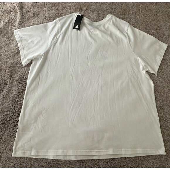 Adidas Womens Regular fit Short Sleeve Animal Print Logo T-Shirt Shirt 4X White - Picture 10 of 12